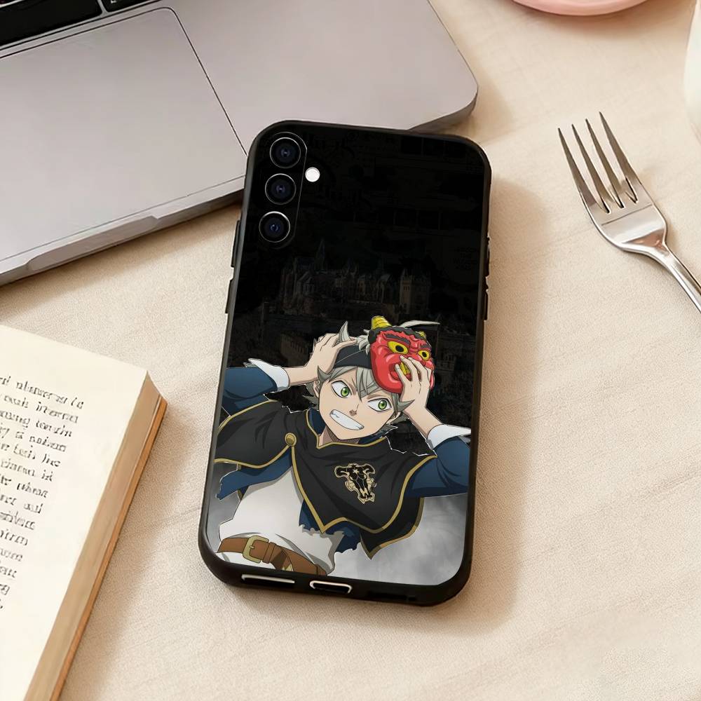 Black C-Clover A-Asta-a Phone Case For Samsung Galaxy A73,A72,A71,A70,A53,A52,A51,Soft Silicone Black Cover