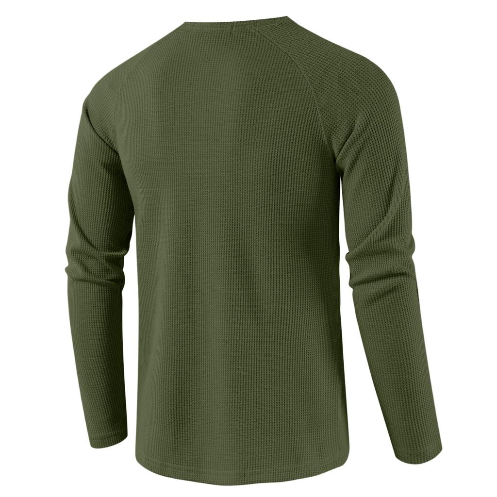 Men's Loose Casual Button Down Collar Long Sleeve Top