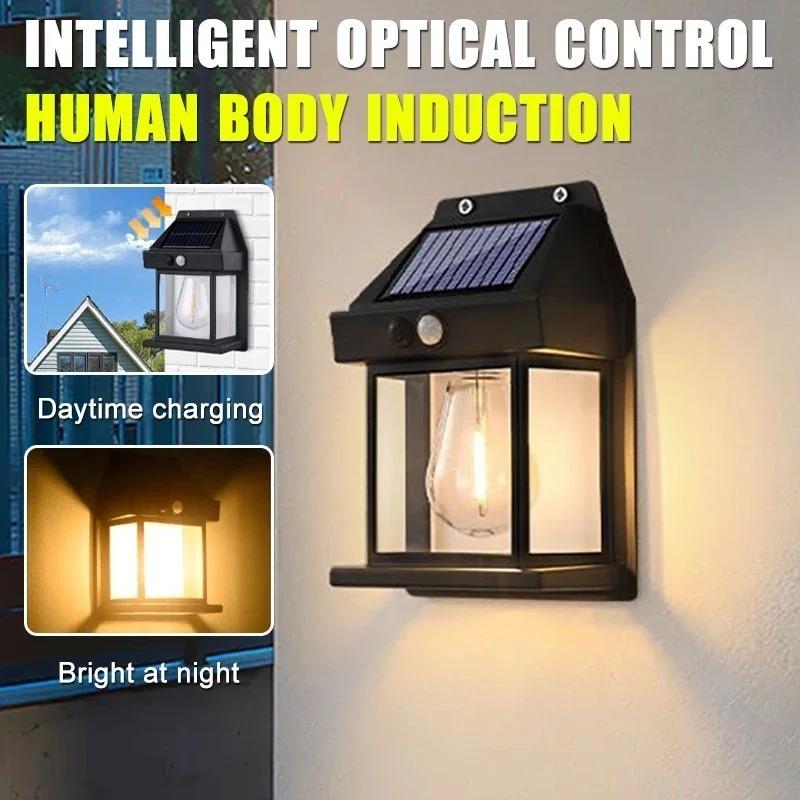2000LM LED Solar Light Wall Lamp Motion Sensor Courtyard Garden Decoration Waterproof Sunlight Solar Power Yard Lights Outdoor Lighting