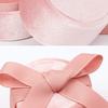 Delicate Handmade Vintage Velvet Pendant Necklace Boxes Gift Box Pink Ribbon Storage Ring Boxes Jewelry Packaging