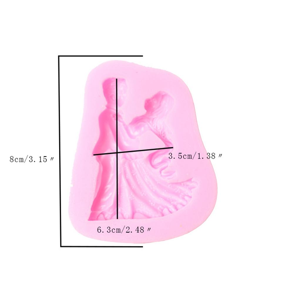 Silicone Cake Mold Bride Bridegroom Pattern Pudding Desserts Baking DIY Mold Soap Making Tool