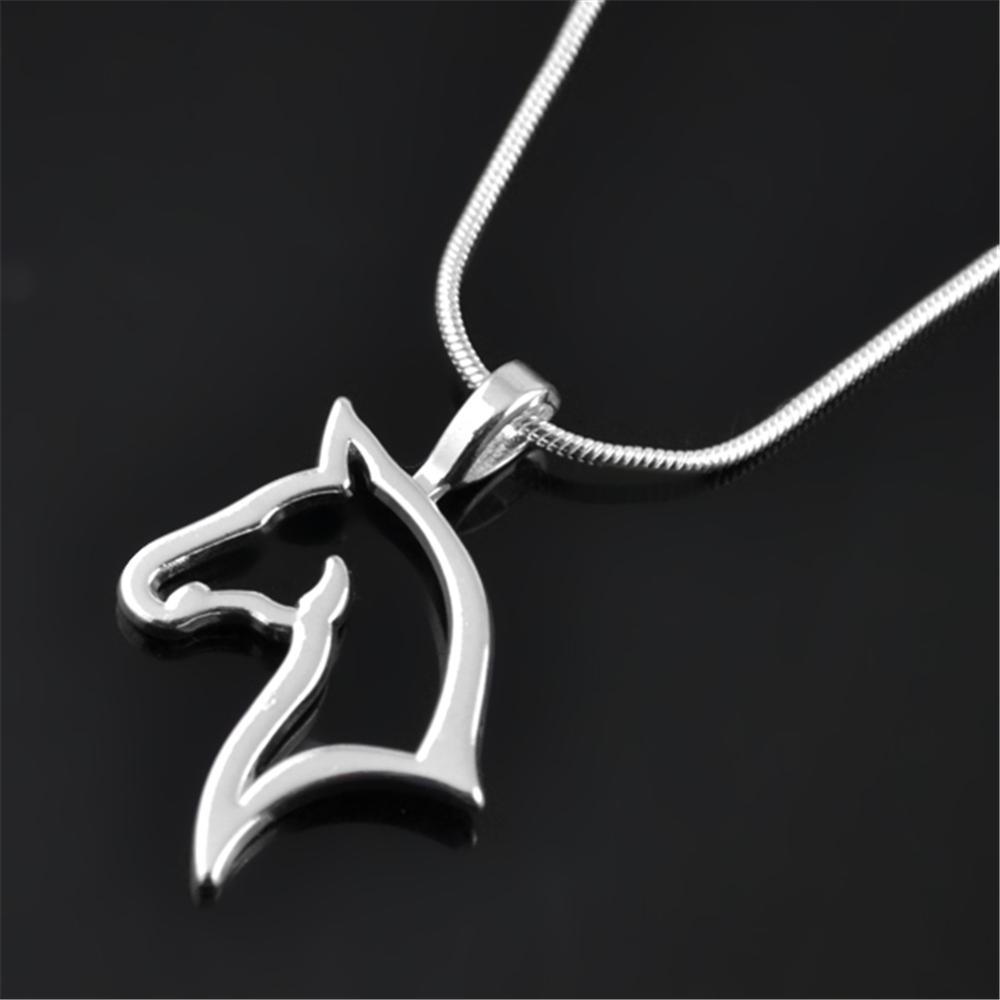 My Shape Horse Pendant Necklace for Men Women Animal Equestrian Horserace Necklace Choker Fashion Jewelry Gift for Horse Lover