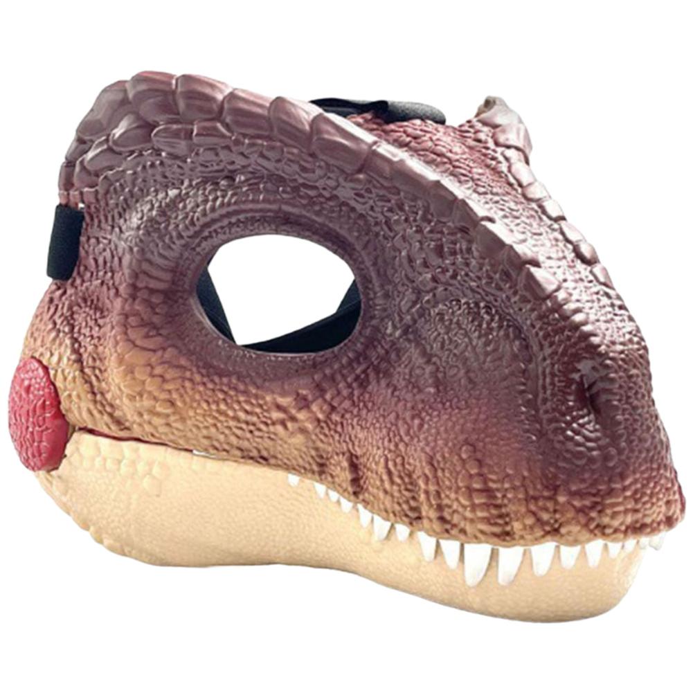 Moving Jaw Dino Mask with Dinosaur Scream Dinosaur Head Face Mask Lifelike Dinosaur Mask Headwear for Halloween Carnival Party