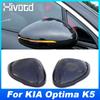 Hivotd Carbon Fiber Rearview Mirror Covers Side Mirror Protector Exterior Decoration Accessories For Kia Optima K5 dl3