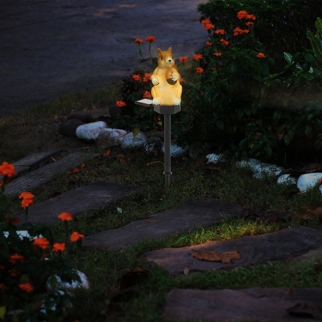 2pcs New LED Solar Plug-in Lights for Atmosphere Decoration Garden Park Resin Lawn Lamp Squirrel Garden Landscape Lights