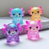 1/4Pcs Glitter Salamander Squeeze Toy Stress Relief Cartoon Salamander Sensory Toy Decompression Clear