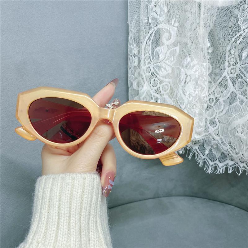 Popular Fashion Polygon Cat Eye Women Sunglasses Retro Colorful Oval Eyewear Shades UV400 Men Trending Sun Glasses