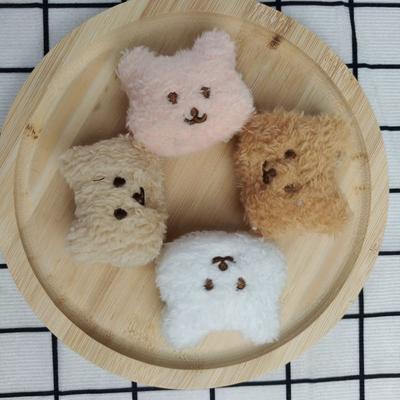 Korean Cute Bear Head Schoolbag Pendant Embroidered Bear Plush Toy Cartoon Brooch Bear Brother Doll