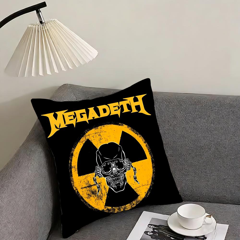 MMegadeth Band Cushion Cover Pillowcase Ultra Soft Skin Friendly Fabric Cloud Like Comfort  Concealed Zipper