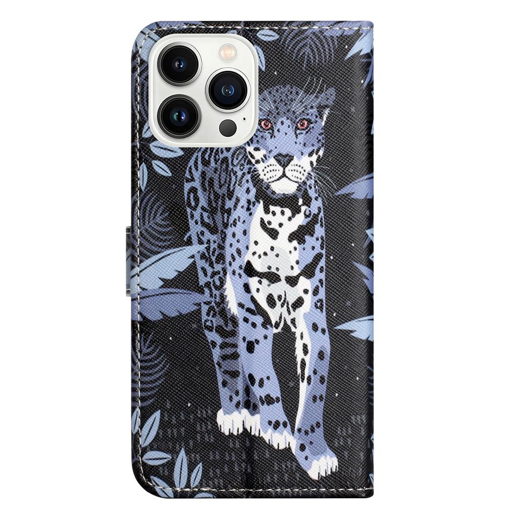 For iPhone 16 Pro Leather Phone Case Cross Texture Pattern Printing