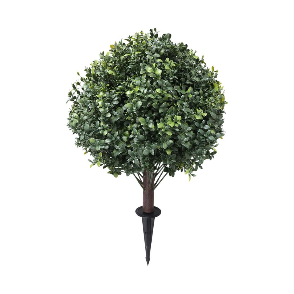 Outdoor Artificial Garden Ball Topiary Plant with Ground Stake for Yard Landscaping Indoor Decorative Potted Plant Faux Greenery
