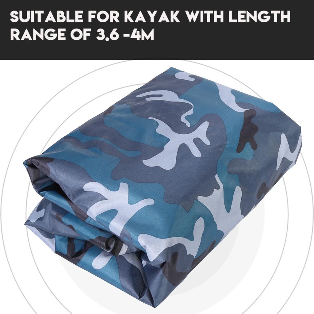 Wodoodporny pokrowiec ochronny na kurz z ochroną UV 4,5 m dla 3,6?4m Kajak Łódź(Kamuflaż Oceaniczny)