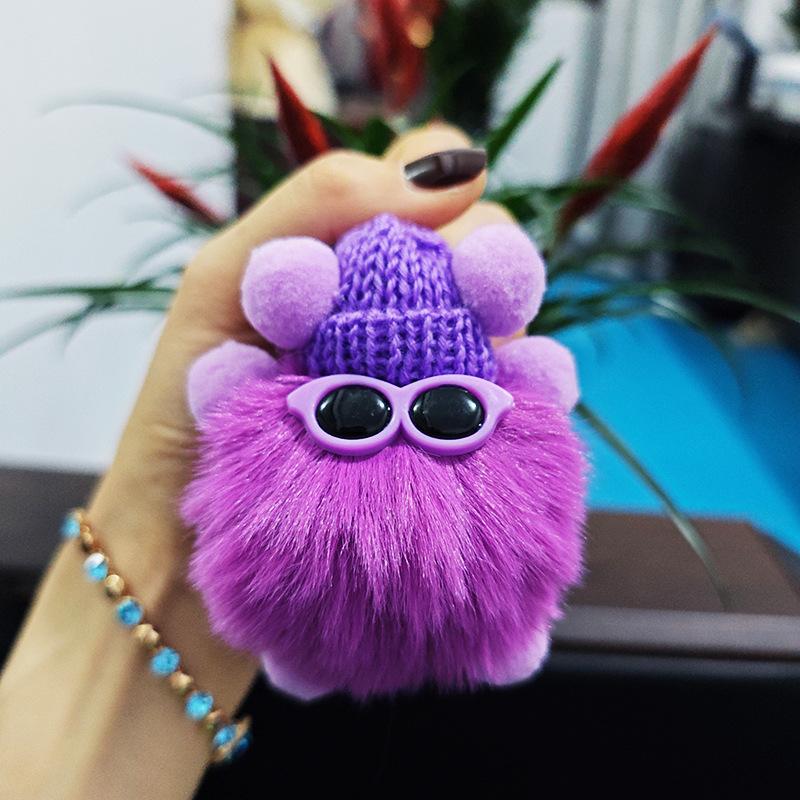 Imitation Plush Briquettes Pendant Car Key Bag Cartoon Plush Doll Pendant Trendy Cool Keychain