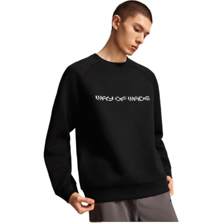 Li Ning Wade Sweatshirts Men's Black Crew Neck Moderate AWDW287-1