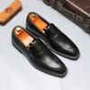 Fashion Men's Formal Leather Shoes British Style Oxford Loafers Pointe Toe Breathable Business Dress Wedding Office Casual Shoes
