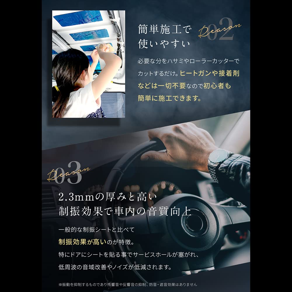 Rikopin Sound Deadening Sheet Heat Insulation Soundproofing Sheet for Automotive Sound Thick X 46cm Wide X 5m Long Lattice (5m) - Vibration-Dampening