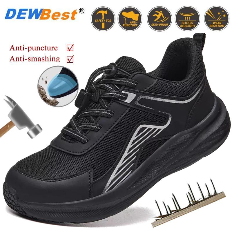 Men's Soft and Lightweight Anti-Smashing Steel Head Anti-Puncture Protective Shoes Fashion Wear-Resistant Work Safety Shoes
