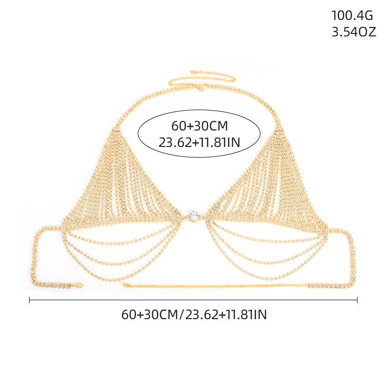 Rhinestone Tassel Bikini Bra Body Chain - Women's Nightclub Fashion
