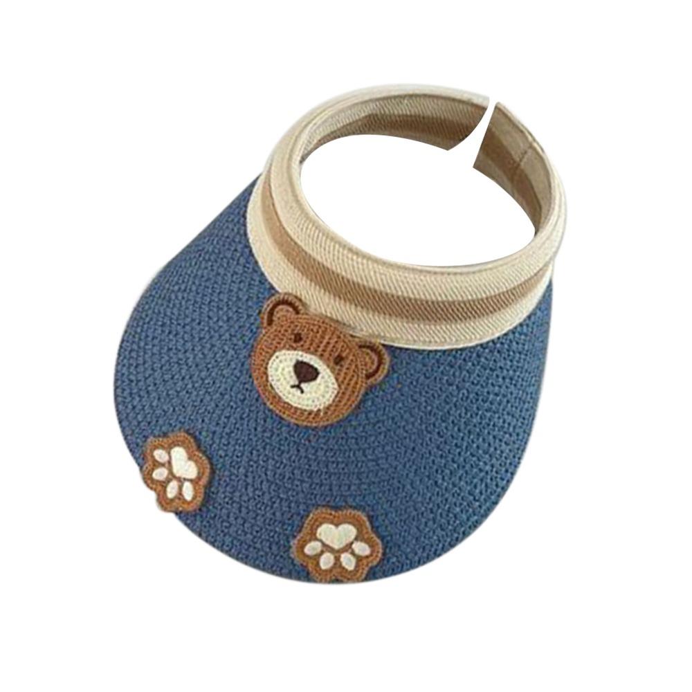 

Breathable Children Sunshade Hat UV Protection Straw Cap Cute Outdoor Sunscreen Hat Summer темно-синий