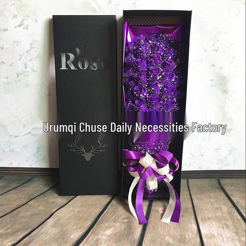 33 Premium Rose Soap Flower Bouquet Gift Box for Valentine's, Qixi Festival & Birthdays