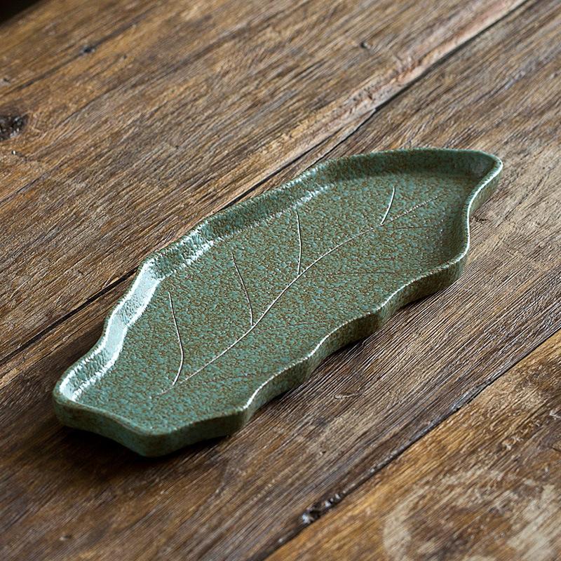 Handmade Coarse Pottery Dry Tea Tray Vintage Ceramic Tea Table Creative Tray Small Serving Tray