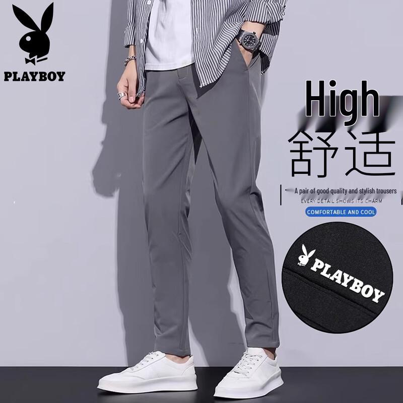 PLAYBOY Men s Casual Straight-Leg Suit Pants 34