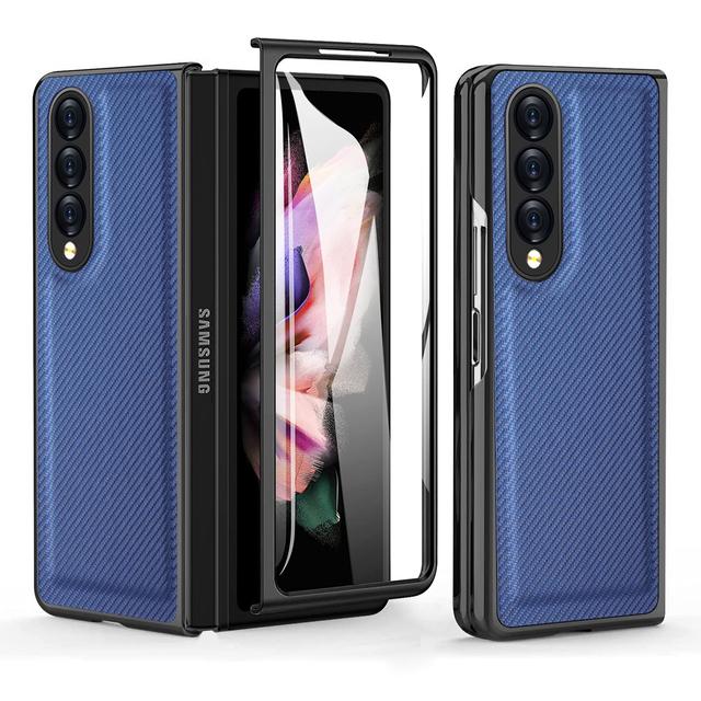 Shockproof Glass Protector Film Case For Samsung Galaxy Z Fold4 5g Fold 4 Fold2 Fold3 Fold 3 2 Carbon Fiber Matte Cases