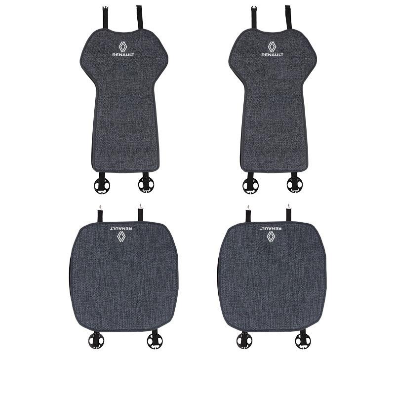 Für Renault 2026 Neue Radkappen Renault Clio Koleos Megane Espace QM6 Kadjar Captur Scenic Auto Sitz Anti-Rutsch-Matte Leinen Kühl Atmungsaktiv