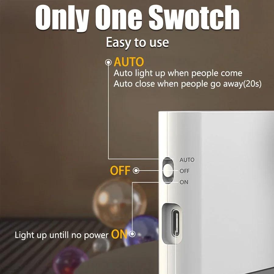 LED Night Light with Wireless Charger,Human Motion Sensor,EU/USB/Battery-Powered Wall Lamp for Bedroom,Corridor,Cabinet,Bathroom