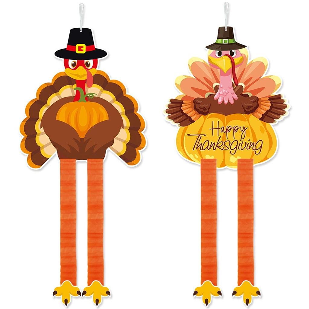 Dankzijviering Hangdecoratie met Kalkoen Uitschuifbare Armen en Benen voor Herfstfeest