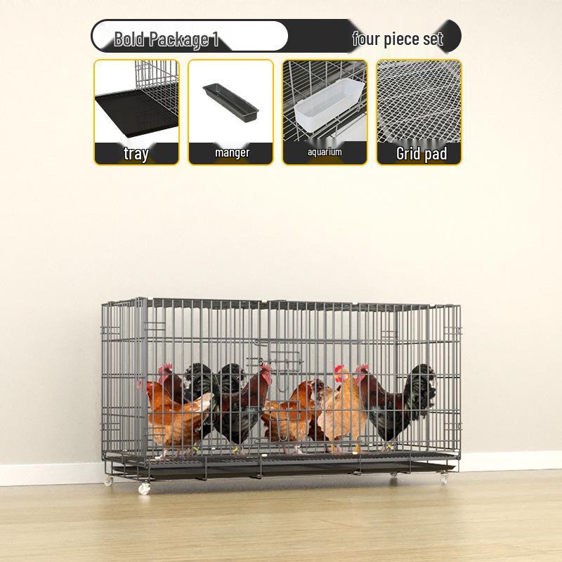 Extra Large Outdoor Automatic Cleaning Chicken & Duck Coop with Folding Rabbit Enclosure