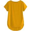Fabricorn Women's Yellow Solid Regular Fit Short Sleeve Casual T-Shirt, Large Size