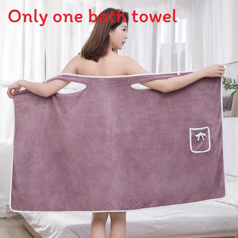 Luxury Coral Fleece Bath Wrap With Absorbent Toweling For Adults Home Spa Use