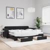 VidaXL Daybed with Trundle and Drawers Black 90x200 Cm Velvet 3197005