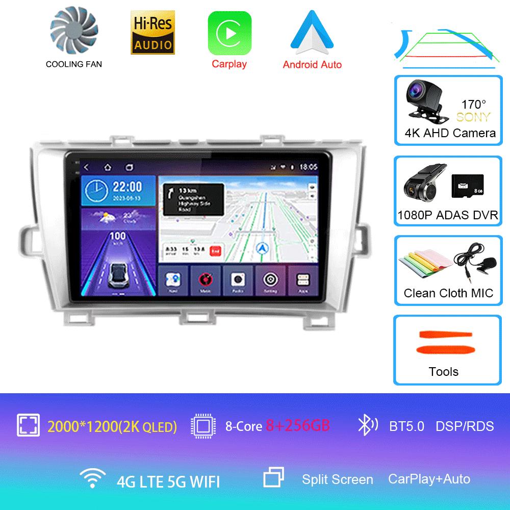 Car Radio Android 14 Carplay For Toyota Prius 3 XW30 2009 - 2015 LHD RHD Multimedia Video Player Navigation GPS Stereo Head Unit