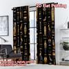 2D FLAT PRINTING 2pcs Curtains (Without Rod) Egyptian Symbols Illustration Modern Curtains Polyester Easy Install Curtains Art