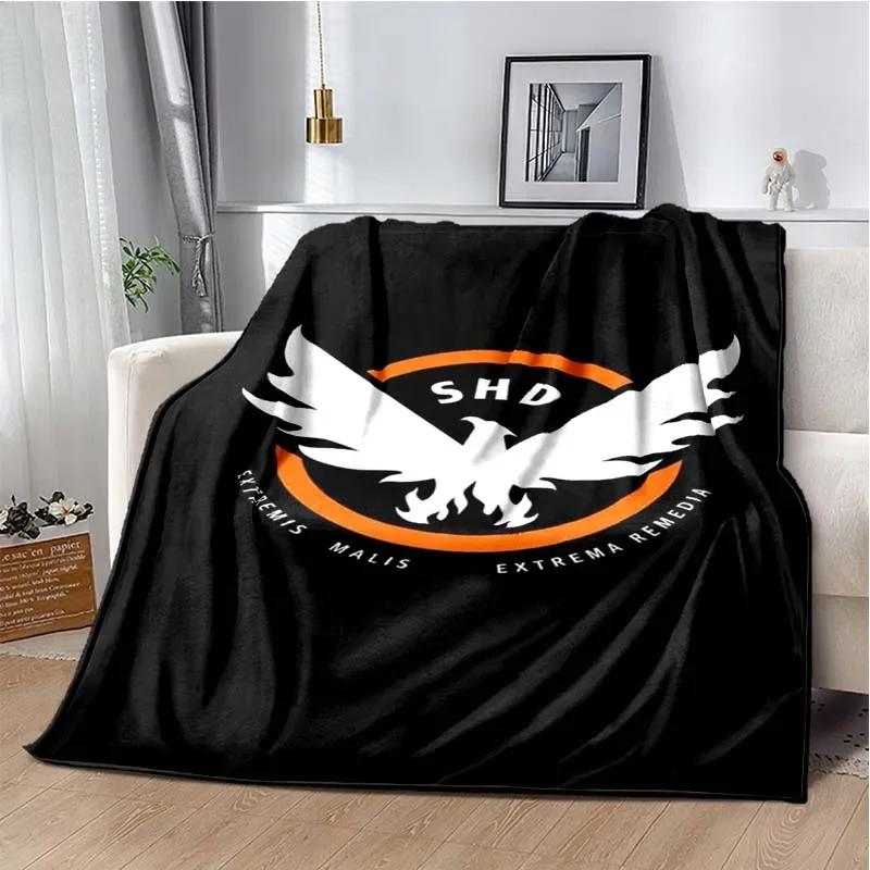 D The Division Flannel Blanket Gamers Soft Warm Plush Throw Blanket for Bedroom Living Room Sofa Bed Picnic Blanket Boys Gift 75X95CM