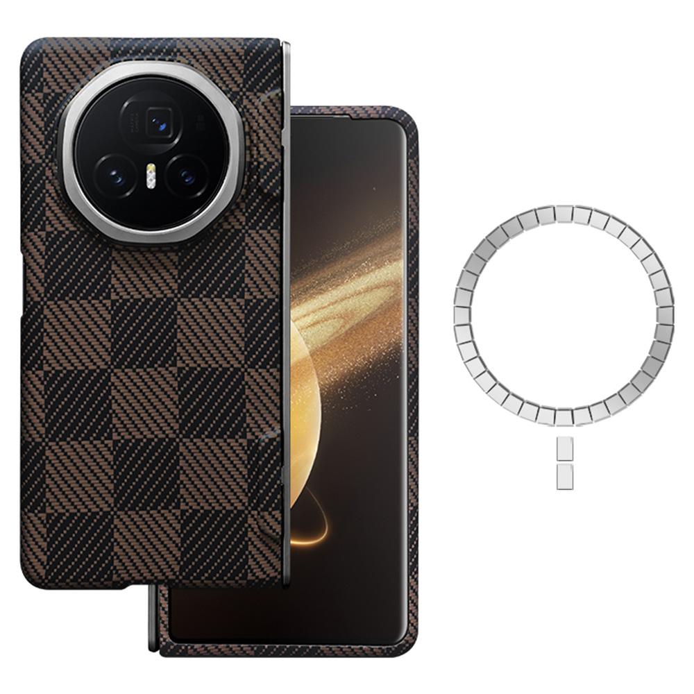 

Для Honor Magic V3 5G Чехол Защита от царапин Арамидное волокно Магнитный чехол для телефона (Большое отверстие для линзы) Black/Gold