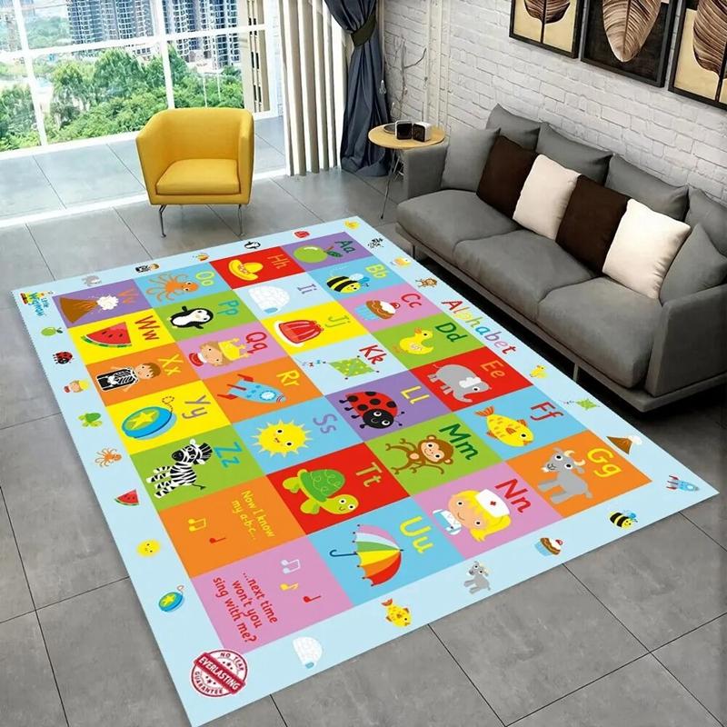 ABC Cartoon Alphabet Kids Bedroom Carpet for Home Living Room Decor Hallway Non-slip Floor Mat Hotel Sofa Coffee Table Area Rugs