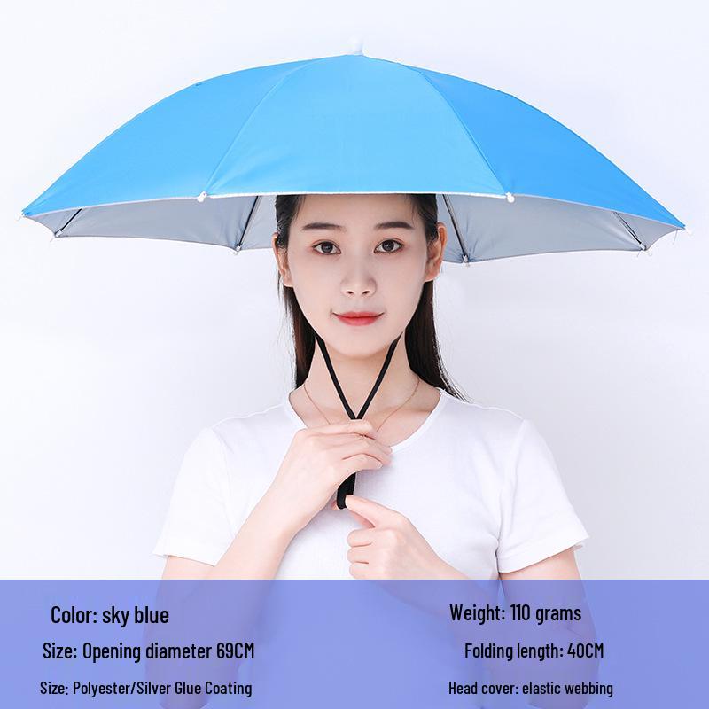Large Rainbow Sun Hat Umbrella for Street Stalls and Fishing