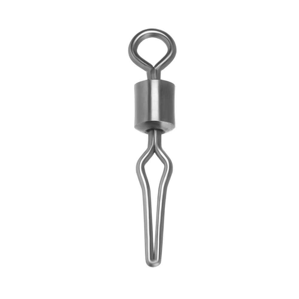 

100Pcs Stainless Steel Fishing Hanging Snap Swivels with Side Line Clip Barrel Swivel Durable Portable Angling Supplies