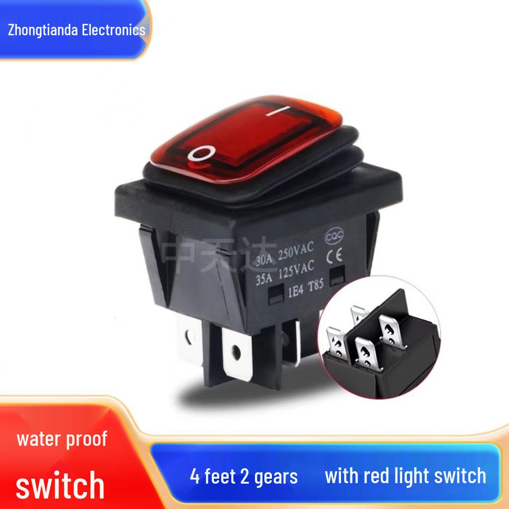 KCD4 Rocker Switch, Double Pole, 16A, 4/6 Pin with Light