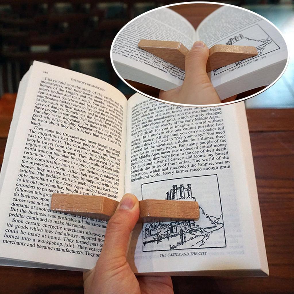 Book Page Holder,Thumb Finger Book Page Holders For Reading,Wood Bookmark Book Holder Light Weight Book Opener Tool
