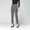 High-Waisted Wool Plaid Women's Pants - Autumn/Winter Straight Slim Suit Carrot Style