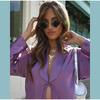 Casual Long Sleeved Commuting Suit Elegant Women V Neck Lace Up Top Pants Outfit 2025 Spring Summer High Street Satin Two Piece Set