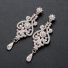 New European and American Rose Gold Set Necklace Earrings Diamond Jewelry Wedding Dinner Accessories Two-piece Set
