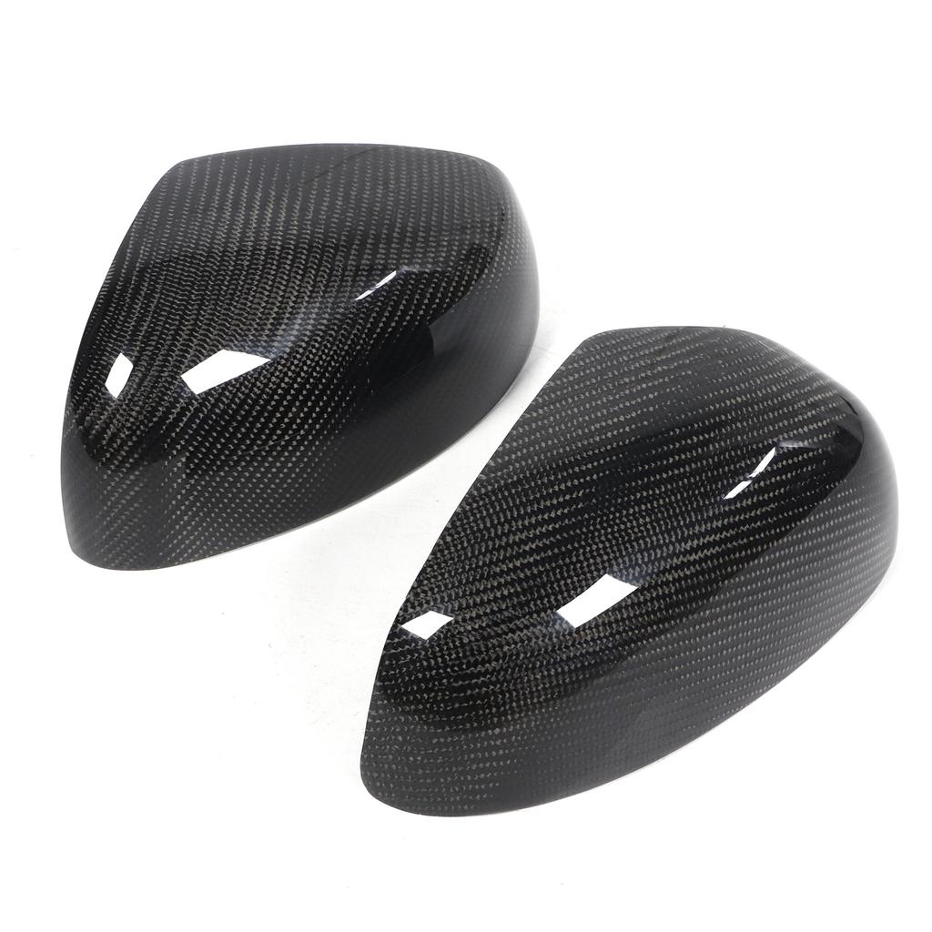 Pair Rearview Wing Mirror Cover Carbon Fiber Sticker Trim Fit for Smart Fortwo 2009‑2014