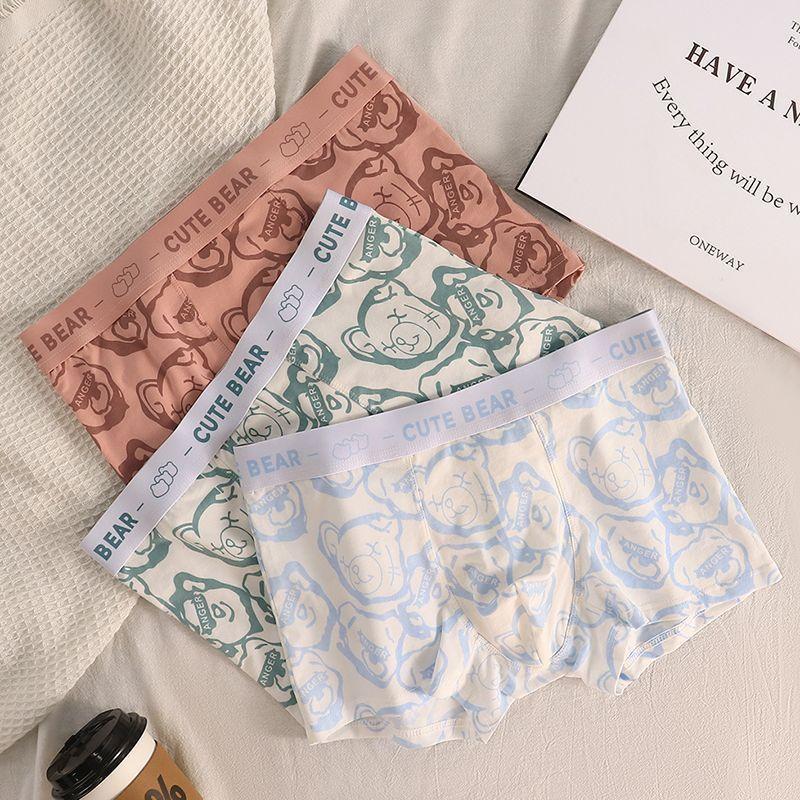 Baumwolle Herren Unterwäsche Antibakteriell Atmungsaktiv Bequem Trend Herren Vierkant Hose Mittelhoch geschnittene Boxershorts