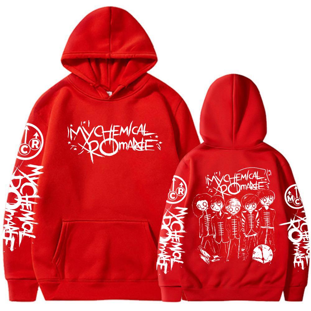 Band My Chemical Romance Cartoon Vintage Hoodies Herren Damen Kleidung Gothic Punk Kapuzenpullover Lässige Langarm Pullover