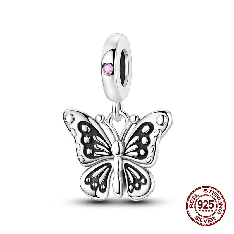 Compatible With 3MM Authentic Bracelets copper Colorful Dragonfly Flower Gem Butterfly Charm Bead Charms Bead Charms Fine Do It Yourself Jewellery Mak